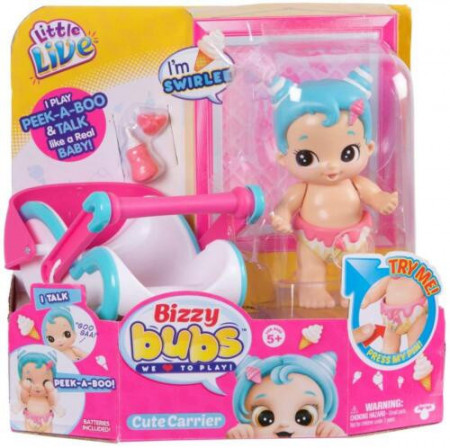 Bebelus cu functii si accesorii Little Live Babies, Swirlee