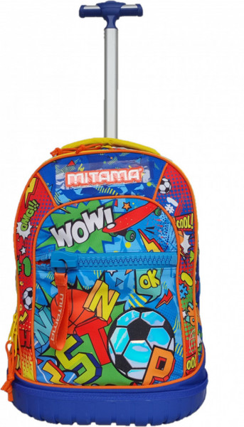 Ghiozdan Tip Troler, Mitama, Roti Silicon, Baza Intarita, Compartiment Bretele, Impermeabil, 47x34X21, Colectia Run Boys Street Games