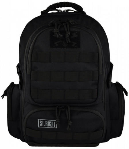 Ghiozdan 4 Compartimente, St.Majewski, Impermeabil, Gama St.Right - Military Black, Format BP36 46x30x20cm