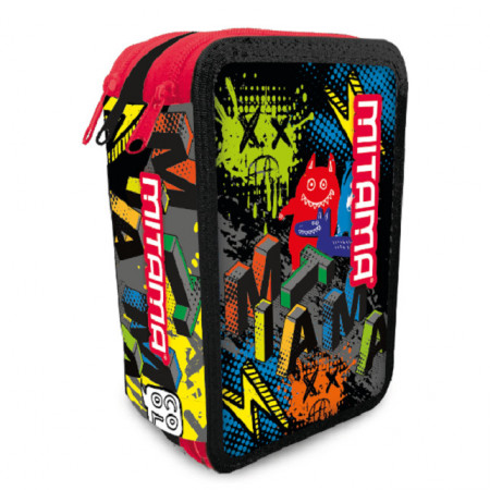 Penar cu 3 Fermoare Echipat, Mitama, Monster, Multicolor, 47 Piese, 20x14.5x7.4cm