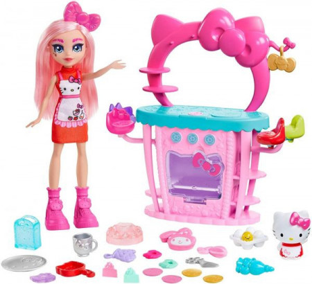 Set de joaca, papusa Hello Kitty cu cofetarie si accesorii, 3 ani
