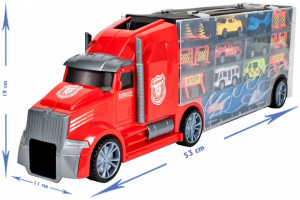 Camion Portabil, MalPlay cu 5 Masinute, 1 Elicopter, Indicatoare si Rampa Lansare, 3 ani
