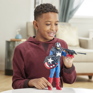 Figurina Titan Hero Spider-Man Maximum Venom - Captain America, 30 cm