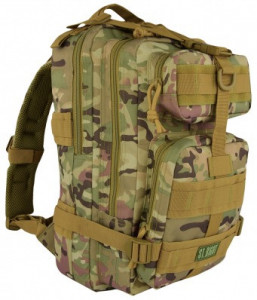 Ghiozdan 4 Compartimente, St.Majewski, Impermeabil, Gama St.Right - MILITARY MULTI COMO, Format BP43, 41 x 22 x 22cm