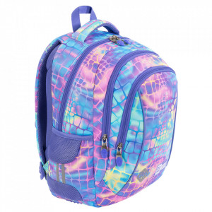 Ghiozdan Prescolari, 3 Compartimente, Ergonomic, Impermeabil, Elemente Reflectorizante, Colectia St.Right - Pastel Snake BP26, 39x27x17cm