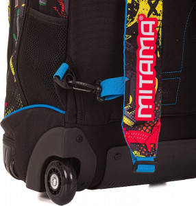 Ghiozdan Tip Troler, Mitama, Roti Silicon, Baza Intarita, Compartiment Bretele, Impermeabil, 47x34X21, 33L Colectia Run Boys Monster, Multicolor