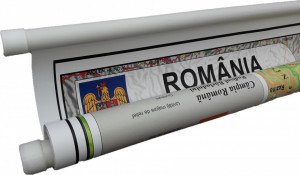 Harta Romaniei, 120x160 cm Fizica/Administrativa, Plastifiata