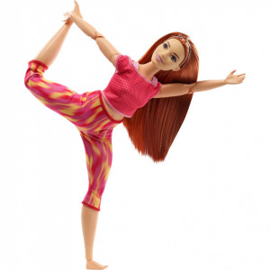 Papusa Barbie Made To Move - Barbie roscata cu tinuta rosie