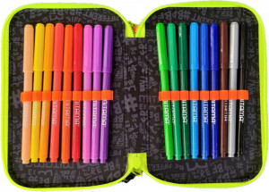Penar cu 3 Fermoare Echipat, Mitama, Boys, Metaverse, 47 Piese, 20x14.5x7.4cm, Negru cu Portocaliu