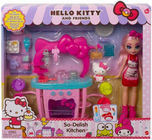 Set de joaca, papusa Hello Kitty cu cofetarie si accesorii, 3 ani