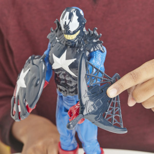 Figurina Titan Hero Spider-Man Maximum Venom - Captain America, 30 cm
