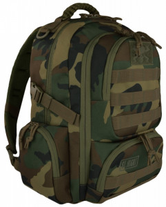 Ghiozdan 4 Compartimente, St.Majewski, Impermeabil, Gama St.Right - Military Woodland Camo, Format BP36 46x30x20cm