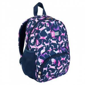 Ghiozdan Gradinita cu 1 Compartiment, St.Majewski, Impermeabil, Spate Ergonomic, Elemente Reflectorizante, Colectia St.Right - COSMIC CATS BP70, 32x22x11.5cm