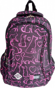 Ghiozdan Prescolari 3 Compartimente, St.Majewski, Maner si Spate Ergonomic, Impermeabil, Elemente Reflectorizante, Colectia St.Right - Lovely Pets BP26, 39x27x17cm
