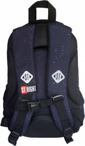 Ghiozdan Prescolari 3 Compartimente, St.Majewski, Maner si Spate Ergonomic, Impermeabil, Elemente Reflectorizante, Colectia St.Right - Night Sky BP26, 39x27x17cm