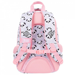 Ghiozdan Prescolari Ergonomic, Impermeabil, Elemente Reflectorizante, Colectia St.Right - Grey Panda BP26, 39x27x17cm