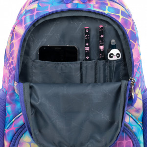 Ghiozdan Prescolari si Excursii, 3 Compartimente, Ergonomic, Impermeabil, Elemente Reflectorizante, Colectia St.Right - Pastel Snake BP71, 38x26.5x16cm