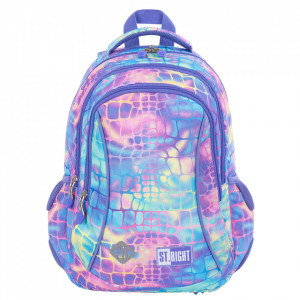 Ghiozdan Prescolari si Scolari, 3 Compartimente, Ergonomic, Impermeabil, Elemente Reflectorizante, Colectia St.Right - Pastel Snake BP26, 39x27x17cm