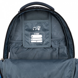 Ghiozdan Scolar 4 Compartimente, Ergonomic, Impermeabil, Colectia St.Right - Space Moon BP07, 42x30x20cm