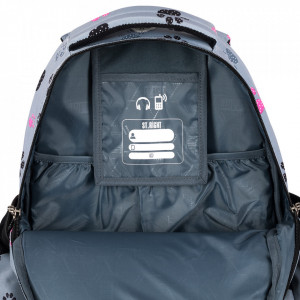 Ghiozdan Scolar 4 Compartimente, St.Majewski, Ergonomic, Impermeabil, Colectia St.Right - Paws BP01, 43x32x21cm