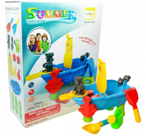 Set Jucarie MalPlay pentru Nisip si Apa, tip Nava de Pirati cu Accesorii, 14 piese, 12 Luni +