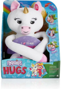 WowWee Fingerlings Hugs, Unicorn Alb Interactiv, 2+