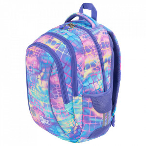 Ghiozdan Prescolari, 3 Compartimente, Ergonomic, Impermeabil, Elemente Reflectorizante, Colectia St.Right - Pastel Snake BP26, 39x27x17cm