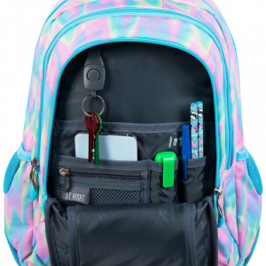 Ghiozdan Prescolari 3 Compartimente, St.Majewski, Maner si Spate Ergonomic, Impermeabil, Elemente Reflectorizante, Colectia St.Right - BUBBLE GUM BP26, 39x27x17cm