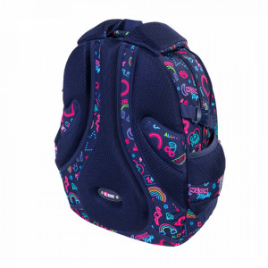 Ghiozdan Scolar 4 Compartimente, Maner si Spate Ergonomic, Impermeabil, Elemente Reflectorizante, Colectia St.Right - Neon BP01, 43x32x21cm