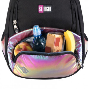 Ghiozdan Scolar 4 Compartimente, St.Majewski, Maner si Spate Ergonomic, Impermeabil, Elemente Reflectorizante, Colectia St.Right - HOLO MULTICOLOR BP07, 42x30x20cm