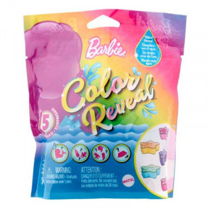 Papusa Barbie, Colour Reveal surprise Mermaid Baby, bebelus surpriza cu accesorii, 3 ani+