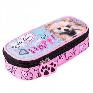 Penar Borseta Rigid, St.Majewski cu 1 Compartiment, Clapeta Interioara, Colectia My Little Friend Pink Dog PC01 23x9,5x6cm