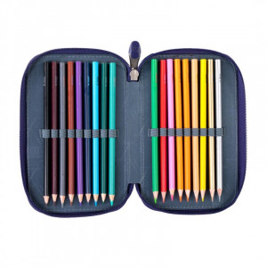 Penar Rigid cu 3 Fermoare, Echipat, St.Majewski, Colectia St.Right - Neon PC05, 19x13x7cm