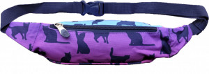 Borseta Brau 2 Fermoare St.Majewski, Impermeabila, Colectia St.Right - Night Cats WB01, 10x26x7cm