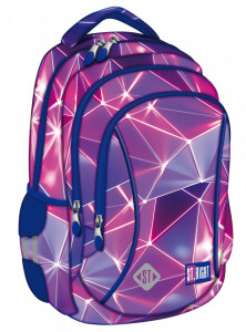 Ghiozdan Prescolari si Scolari, 3 Compartimente, Ergonomic, Impermeabil, Elemente Reflectorizante, Colectia St.Right - Neon Party BP26, 39x27x17cm