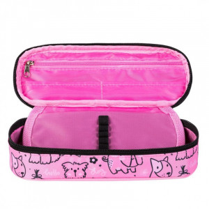 Penar Borseta Rigid, St.Majewski cu 1 Compartiment, Clapeta Interioara, Colectia My Little Friend Pink Dog PC01 23x9,5x6cm