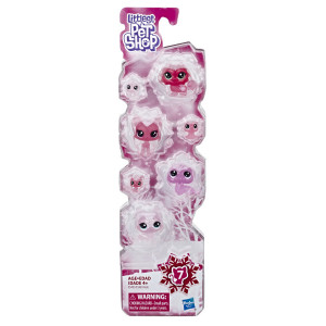 Set figurine Littlest Pet Shop 7 Animalute Tinutul Inghetat, Roz