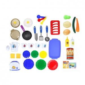 Bucatarie Multifunctionala pentru copii, Malplay, cu sunete, lumini, Chiuveta cu apa, Hota, Cuptor si accesorii, 61 cm