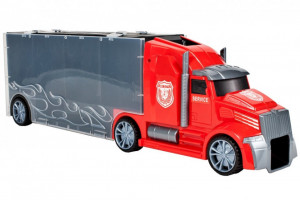 Camion Portabil, MalPlay cu 5 Masinute, 1 Elicopter, Indicatoare si Rampa Lansare, 3 ani