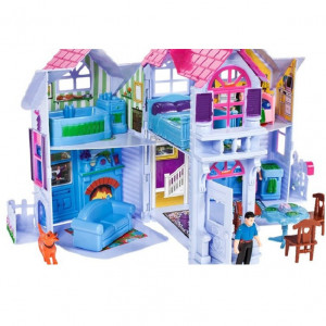 Casuta de jucarie, MalPlay, pentru papusi, portabila, cu accesorii pentru casa, 24 cm