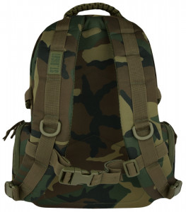 Ghiozdan 4 Compartimente, St.Majewski, Impermeabil, Gama St.Right - Military Woodland Camo, Format BP36 46x30x20cm
