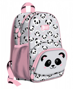 Ghiozdan Gradinita 1 Compartiment, Impermeabil, Elemente Reflectorizante, Colectia St.Right - Grey Panda BP70, 32x22x11.5cm
