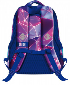 Ghiozdan Prescolari, 3 Compartimente, Ergonomic, Impermeabil, Elemente Reflectorizante, Colectia St.Right - Neon Party BP26, 39x27x17cm