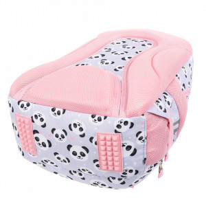Ghiozdan Prescolari Ergonomic, Impermeabil, Elemente Reflectorizante, Colectia St.Right - Grey Panda BP26, 39x27x17cm