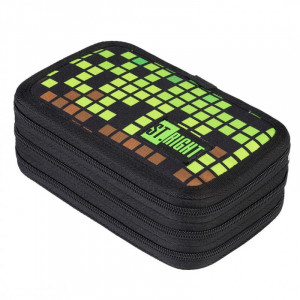 Penar Rigid cu 3 Fermoare, Echipat, St.Majewski, Colectia St.Right - Pixel Gamer PC05, 19x13x7cm