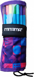Penar Roll-Up, Mitama, Echipat cu Linere, Carioci si Pixuri Colorate, 25 Instrumente de Scris si Colorat + 1 Penar Borseta, Mov