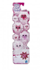 Set figurine Littlest Pet Shop 7 Animalute Tinutul Inghetat, Roz