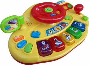 Volan Educational, MalPlay, cu Pian, Semnalizari, Oglinda, Semafor, Schimbator Viteza