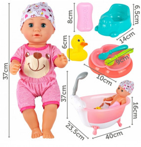 Bebelus Cu Vanita si Dus Functional cu Apa + Accesorii Baie, MalPlay