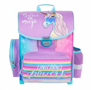 Ghiozdan Ergonomic St.Majewski - Gama Premium, Pastel Unicorn, Ventilatie Venti Stream, Rigid, Impermeabil, 35.5x27.5x16cm